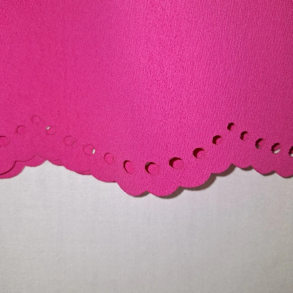 Preppy Coconut Girl Summer Barbiecore Scalloped Hem Everly M Hot Pink Mini Skirt